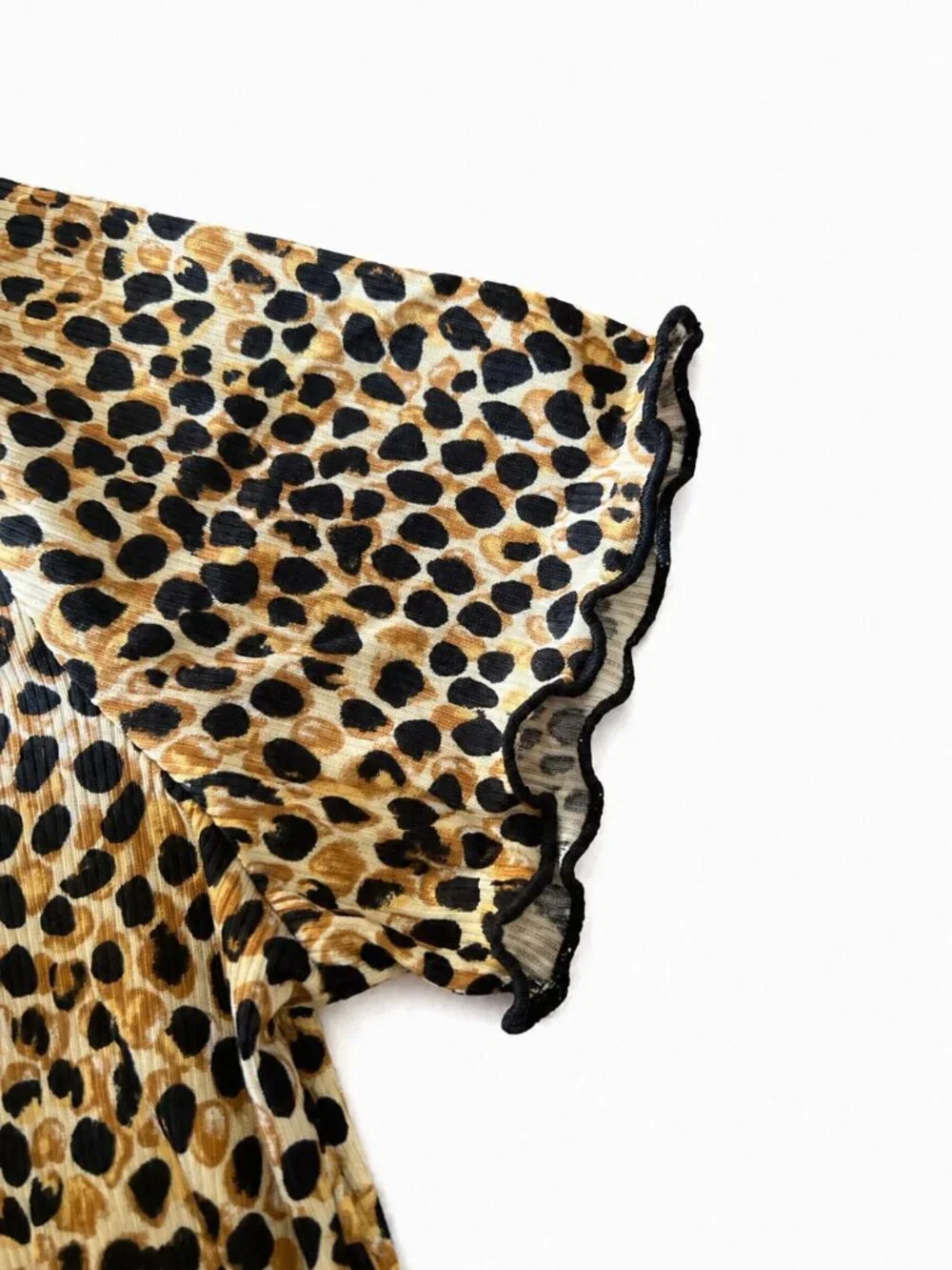 Leopard Print Bodycon Dress XL Fitted Stretch Ribbed - Picture 2 of 6